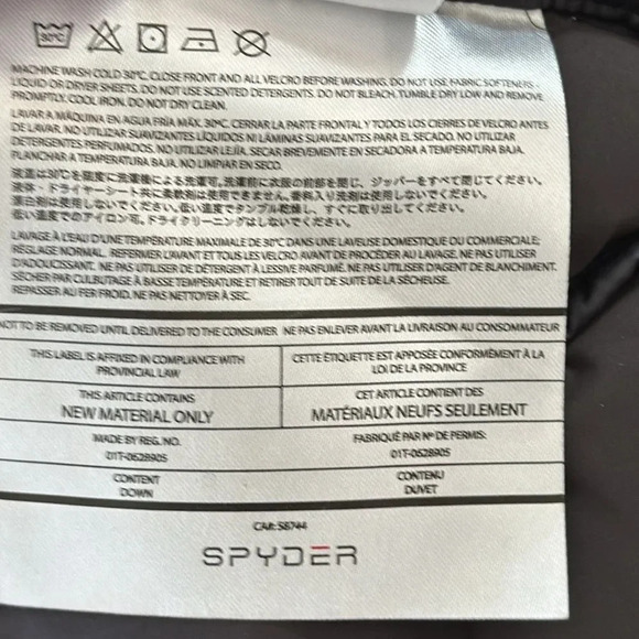 Spyder sz S Syrround Vest Black 700 down filled zip pockets NWOT zip front - Picture 8 of 9